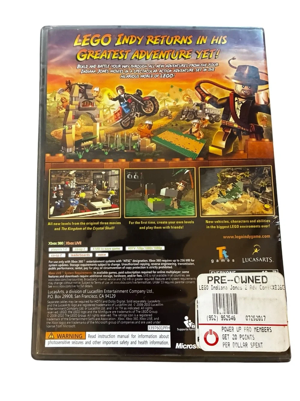 LEGO‎ XBOX 360 Triple Game Bundle: Indiana Jones 2, Star Wars 3, Jurassic World